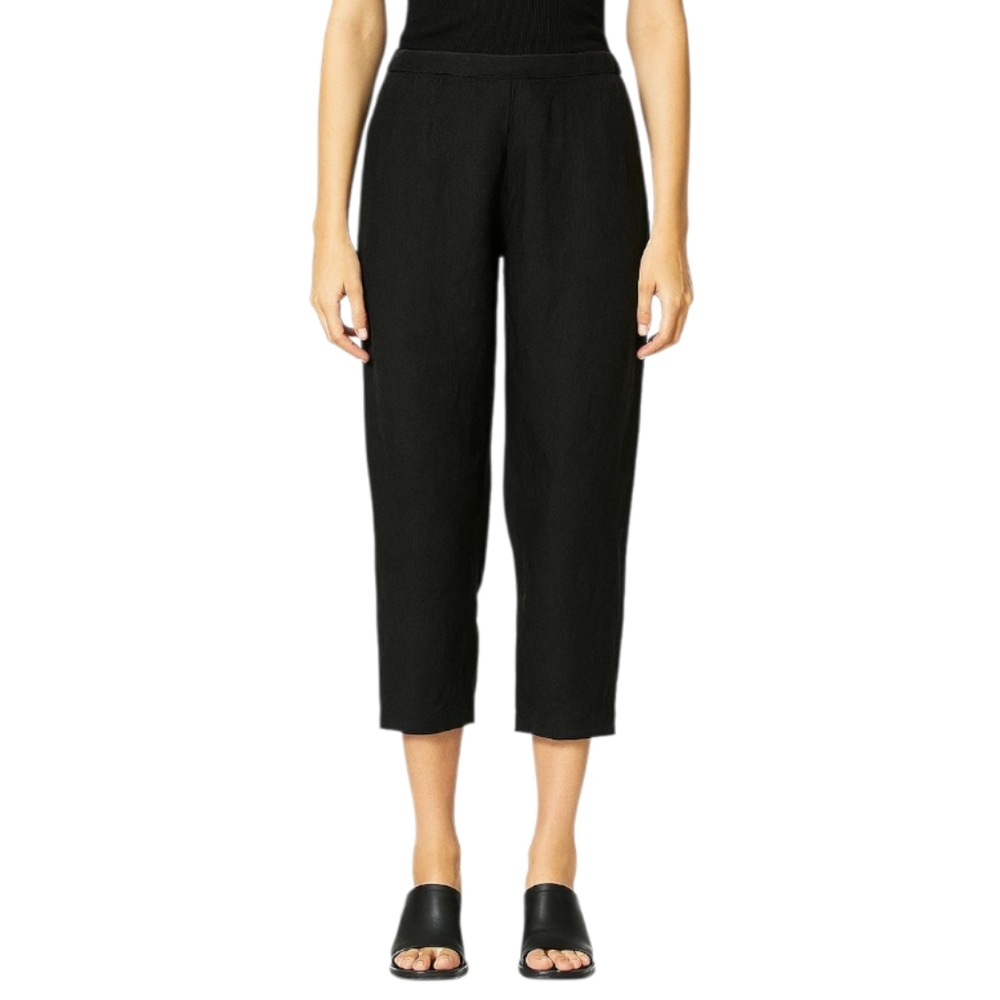 Lotus Eaters 100% Linen 2 Hale Black Capris Pants Size L(EU), 12US